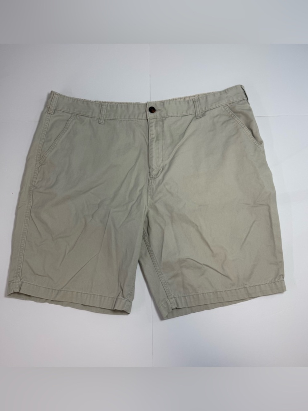 Vintage Faded Glory Men's Light Khaki Flat Front Shorts